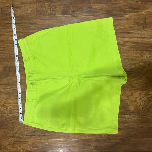 Ralph Lauren Cotton Shorts Neon Green with Pockets Preppy Luxury - Picture 9 of 12